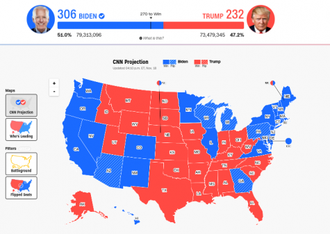 An electoral college map from CNN Politics.